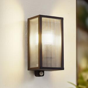 Lindby lampă de perete pentru exterior Peldar, senzor, canelat, IP44, E27
