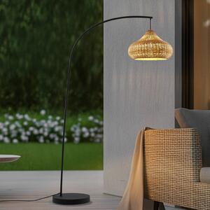 Lucande lampă de podea pentru exterior Taniola, bej, rattan, 195cm, IP44