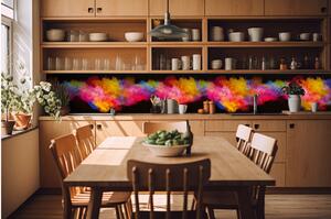 Fototapet pentru bucătărie - explozie de pulbere colorată 420 x 60 cm