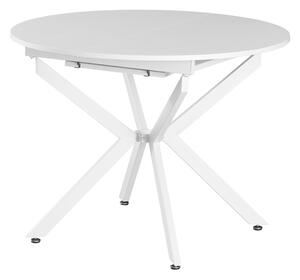 KONDELA Masă extensibilă de dining, albă, 100x100-140x75 cm, ABERO TIP 1