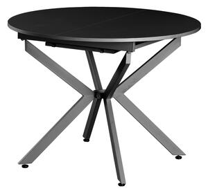 KONDELA Masă extensibilă de dining, neagră, 100x100-140x75 cm, ABERO TIP 1