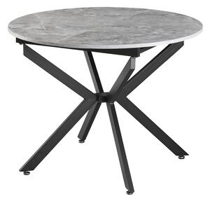KONDELA Masă extensibilă de dining, beton/neagră, 100x100-140x75 cm, ABERO TIP 1