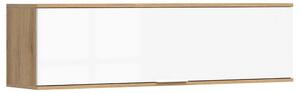 Dulap suspendat ZELE, stejar wotan/alb lucios, PAL laminat, 135x31x37