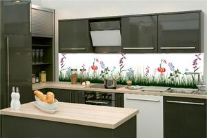 Fototapet pentru bucătărie - design de pajiște 260 x 60 cm