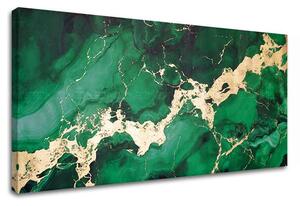 Atingere de aur pe pânză Eleganța de marmură de smarald - 40x80 cm