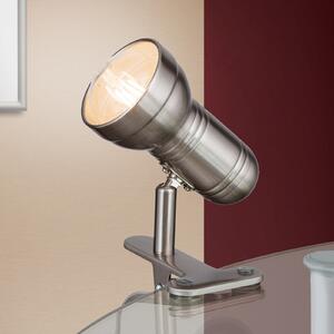 ORION Lampă cu clemă Samal satin, Gri, Camera de zi / sufragerie, Metal, Modern