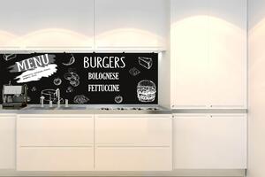 Fototapet pentru bucătărie - semn negru de restaurant 180 x 60 cm