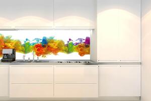 Fototapet pentru bucătărie - cerneală colorată în apă 180 x 60 cm