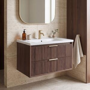 Dulap de baie cu chiuvetă REA Sherry 80cm Brown Walnut