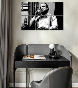 Cei mai mari mafioți de pe ecran THE GODFATHER - VITO CORLEONE cu o sticlă de scotch - 120x80 cm