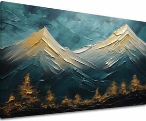 Decor de perete modern Golden Mysterious Rock - PREMIUM ART - 40x60 cm