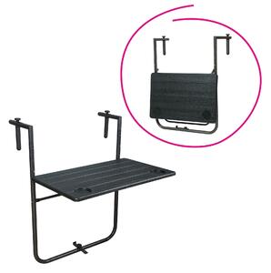 KONDELA Măsuţă de balcon pliabilă, neagră, UZOR