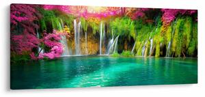 Tablou - Cascada, Lacurile Plitvice, Croația (120x50 cm)
