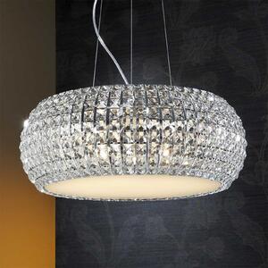 Lampă susp. Diamond cu cristale, rotundă 54cm