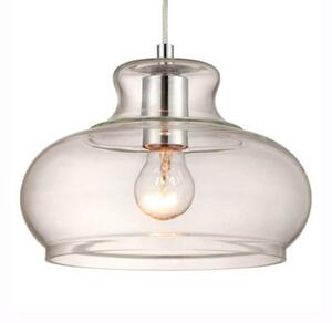 Westinghouse lampă susp. 6345840 cu abajur sticlă, reglabil, Transparent, Camera de zi / sufragerie, Sticlă, Modern