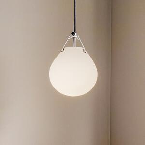 Louis Poulsen Moser lampă susp. sticlă, Ø18,5cm, reglabil, Alb, Camera de zi / sufragerie, Sticlă, Design