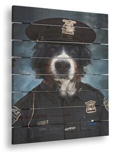 Fotografie pe lemn Pet Portrait Rex - 50x50 cm - uniformă 1