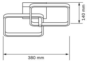 Plafonieră LED ROBERT, 25 W, 230 V, 25 x 38 cm, negru