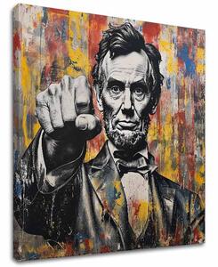 Tablou de perete ABRAHAM LINCOLN - Puterea istoriei | finisată de mâna artistului - 60x60 cm
