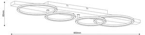 Plafonieră LED MELISA, 35 W, 230 V, 26,5 x 95 cm, pin