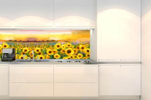 Fototapet pentru bucătărie - pictură în floarea soarelui 180 x 60 cm