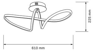 Plafonieră LED FLAVIA, 33 W, 230 V, 24 x 61 cm, neagră