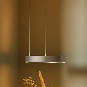 LOOM DESIGN Lampă suspendată LED Velora, crem, Ø 40 cm, dimabilă., reglabil, Bej, Camera de zi / sufragerie, Aluminiu, Modern