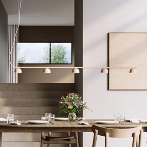 Northern Blush lampă susp. LED, 5 becuri, bej, reglabil, Camera de zi / sufragerie, Metal, Design