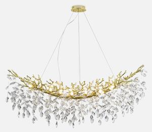 Zuma Line MD4115-14I-G - Candelabru suspendat pe cablu CINDY 14xG9/3,5W/230V 115x40 cm auriu