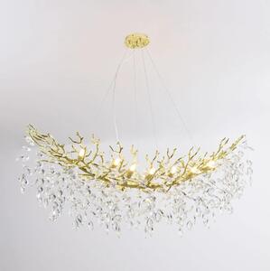 Zuma Line MD4115-14I-G - Candelabru suspendat pe cablu CINDY 14xG9/3,5W/230V 115x40 cm auriu