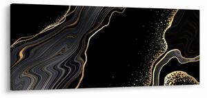 Tablou - Marmură negru - auriu (120x50 cm)