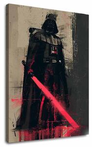 Tablou de perete DARTH VADER - Forță întunecată pe pânză | finisată de mâna artistului - 60x90 cm