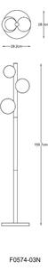 Zuma Line F0574-03N-V6AA - Lampă de podea FORES 3xG9/33W/230V, aurie