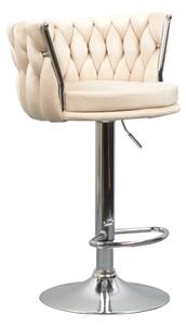 KONDELA Scaun de bar de design, bej ţesătură Velvet/crom, BRIN