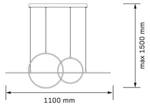 Lustră LED suspendată pe cablu LAURA LED/42W/230V aurie