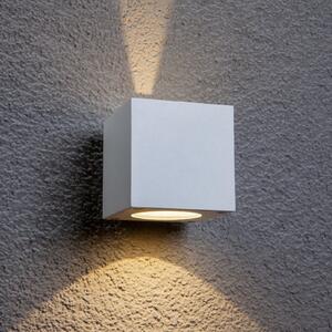 Lucande LED lumina de perete în aer liber Jarno, alb, metal, 9cm, Alb, Metal, Modern, Priză de perete sus / jos