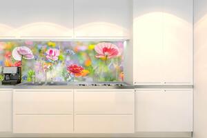 Fototapet pentru bucătărie - pajiște colorată de vară 180 x 60 cm