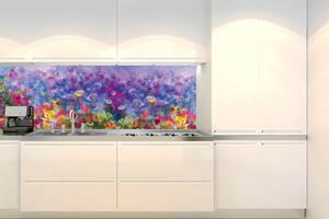 Fototapet pentru bucătărie - pictură florală colorată 180 x 60 cm