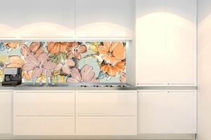 Fototapet pentru bucătărie - model floral colorat 180 x 60 cm