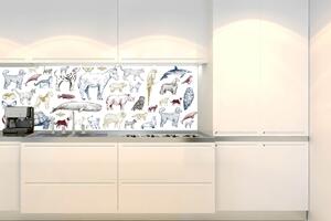 Fototapet pentru bucătărie - colecție de animale 180 x 60 cm