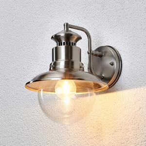 Lindby Aplică pentru exterior Gwendolyn, gri, oțel inoxidabil, 26cm, reglabil, Metalic, Metal, Modern, Felinar