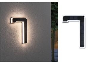 Paulmann număr LED solar de casă 7, Negru, Plastic, Modern
