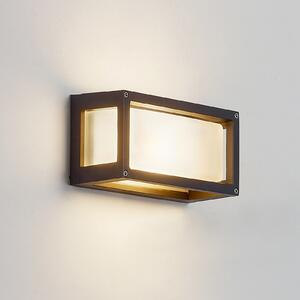 Lucande lampă de perete pentru exterior Aurelien, gri, metal, 12.5cm, IP54, reglabil, Negru, Metal, Modern