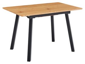KONDELA Masă de sufragerie extensibilă, 120-160x80 cm, stejar/neagră, DIRAN