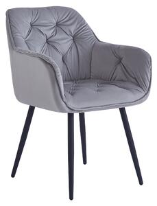 KONDELA Scaun de design, ţesătură Velvet gri deschis, FEDRIS NEW