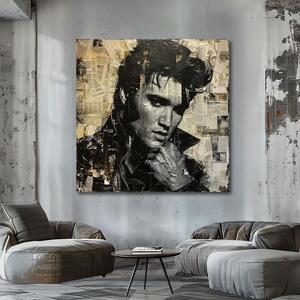 Tablou de perete ELVIS PRESLEY - Rock genius | finisată de mâna artistului - 60x60 cm