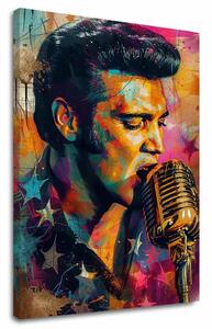 Tablou de perete ELVIS PRESLEY - Vocea de aur a rock'n'roll-ului | finisată de mâna artistului - 60x90 cm