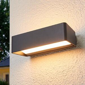 Lucande LED pentru exterior Midvig, gri închis, unghiular, IP65, Negru, Aluminiu, Modern