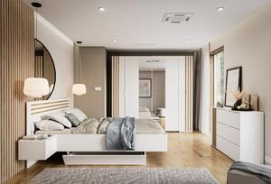 KONDELA Set dormitor, alb/stejar artisan, 160x200, FLORENS