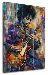 Tablou de perete JIMI HENDRIX - Chitara în flăcări | finisată de mâna artistului - 60x90 cm